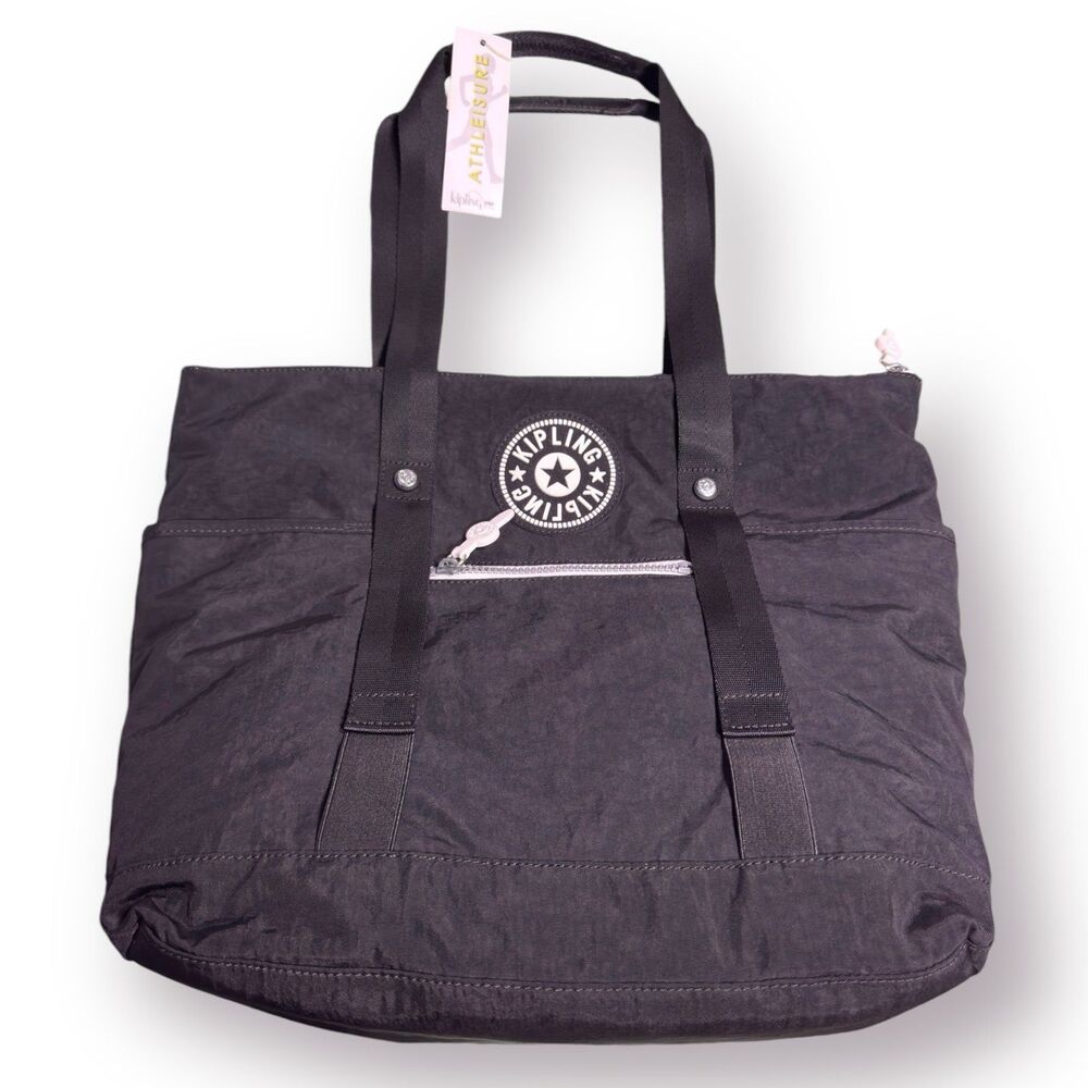 Kipling Jet Black Sport Kim‎ Up Tote Handbag w/ Monkey Charm NWT